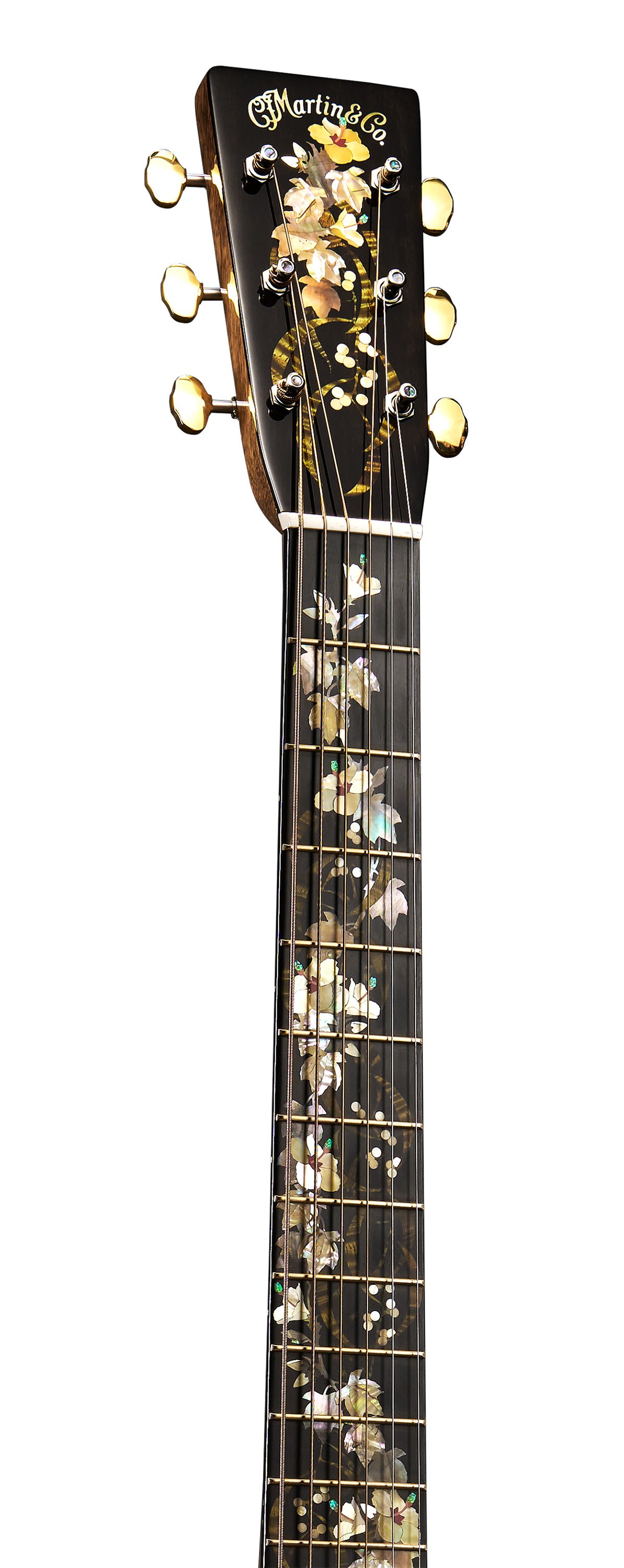 Headstock & Neck of Martin O'ahu K-42 Hibiscus Guitar image number 4